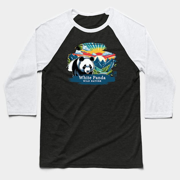 White Panda - WILD NATURE - WHITE PANDA -11 Baseball T-Shirt by ArtProjectShop